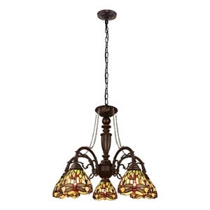 Chloe Lighting Anisoptera Purity 5-Light Glass Large Chandelier in Multi-Color