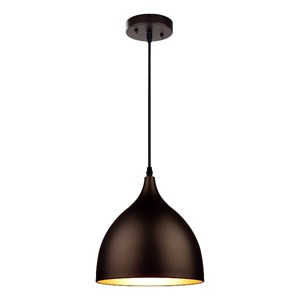 Chloe Lighting Walter 10&quot 1-Light Metal Textured Ceiling Fixture in Bronze