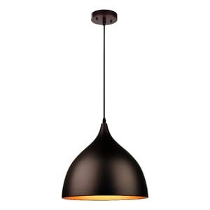 Chloe Lighting Walter 14&quot 1-Light Metal Textured Ceiling Fixture in Bronze