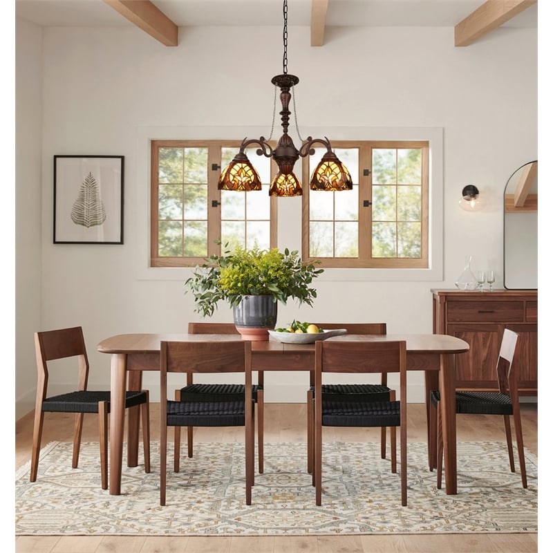 Chloe Lighting Liaison 3-Light Victorian Glass Chandelier in Multi-Color