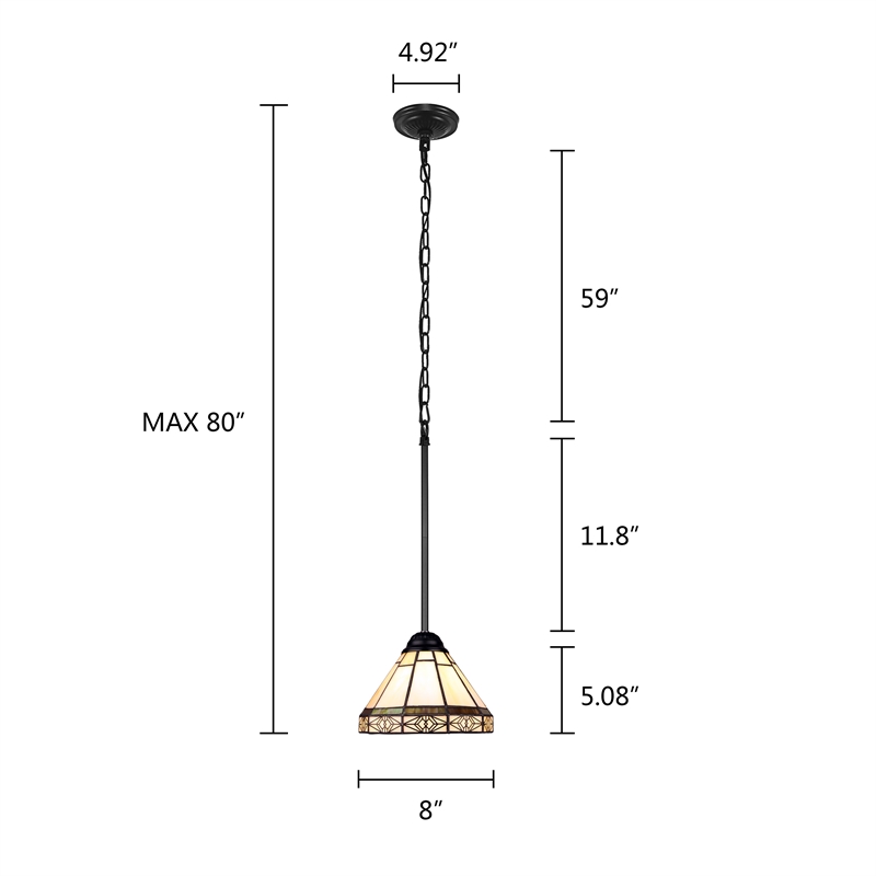 Chloe Lighting Belle 1-Light Glass Mini Pendant Ceiling Fixture in Multi-Color