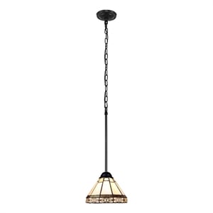 Chloe Lighting Belle 1-Light Glass Mini Pendant Ceiling Fixture in Multi-Color