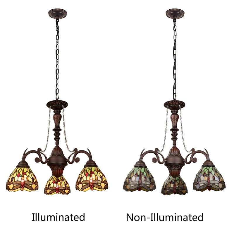 Chloe Lighting Anisoptera Purity 3-Light Glass Mini Chandelier in Multi-Color