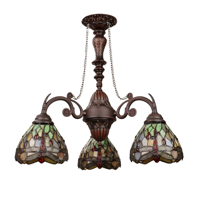 Chloe Lighting Anisoptera Purity 3-Light Glass Mini Chandelier in Multi-Color
