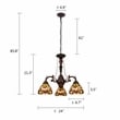 Chloe Lighting Anisoptera Purity 3-Light Glass Mini Chandelier in Multi-Color