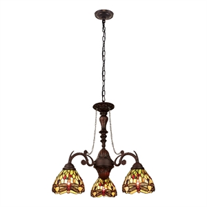 Chloe Lighting Anisoptera Purity 3-Light Glass Mini Chandelier in Multi-Color