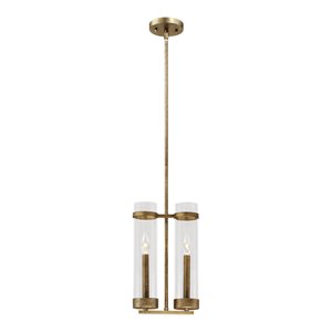 millennium lighting 2-light metal mini-pendant light in vintage gold