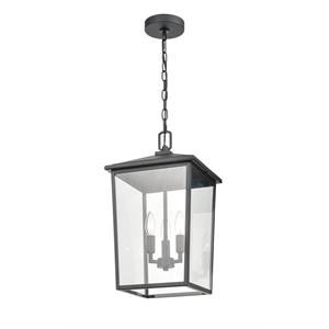 millennium lighting fetterton metal 3 light outdoor hanging lantern- black