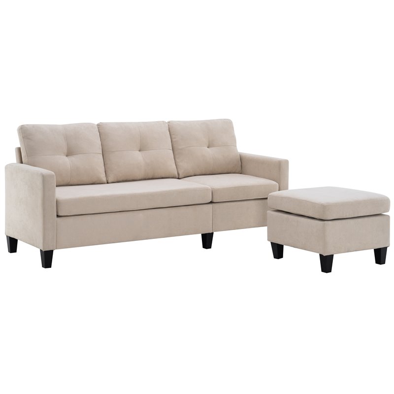 Devion Furniture Polyester Fabric Sectional Sofa in Beige Cymax Business