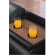 Devion Furniture Faux Leather Sectional Sofa with Ottoman-Black