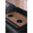 Devion Furniture Faux Leather Sectional Sofa with Ottoman-Black