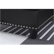 Devion Furniture Faux Leather Sectional Sofa with Ottoman-Black