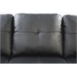Devion Furniture Faux Leather Sectional Sofa with Ottoman-Black