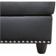 Devion Furniture Faux Leather Sectional Sofa with Ottoman-Black