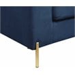 Devion Furniture Modern Velvet Sectional Sofa in Blue/Gold legs