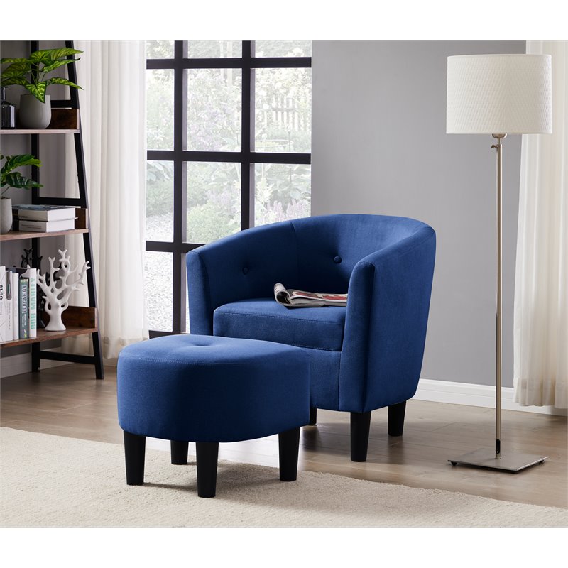 accent chair with ottoman blue