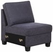 Devion Furniture Woven Fabric U-Shaped Sectional Sofa in Dark Gray