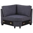 Devion Furniture Woven Fabric U-Shaped Sectional Sofa in Dark Gray