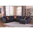 Devion Furniture Woven Fabric U-Shaped Sectional Sofa in Dark Gray