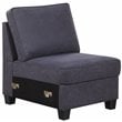 Devion Furniture Woven Fabric U-Shaped Sectional Sofa in Dark Gray