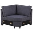 Devion Furniture Woven Fabric U-Shaped Sectional Sofa in Dark Gray
