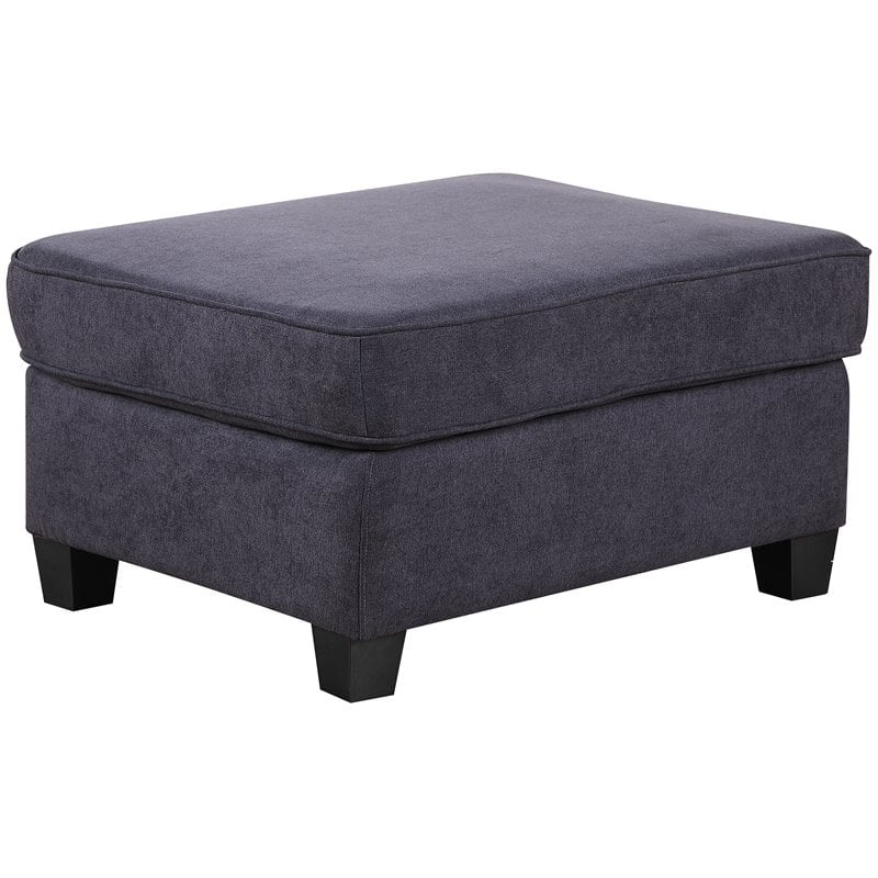 Devion Furniture Woven Fabric U-Shaped Sectional Sofa in Dark Gray