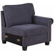 Devion Furniture Woven Fabric U-Shaped Sectional Sofa in Dark Gray