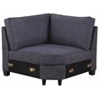 Devion Furniture Woven Fabric U-Shaped Sectional Sofa in Dark Gray