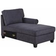 Devion Furniture Woven Fabric U-Shaped Sectional Sofa in Dark Gray
