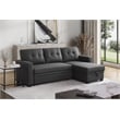 Devion Furniture Polyester Fabric Reversible Sleeper Sectional Sofa-Dark Gray
