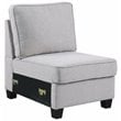 Devion Furniture Polyester Fabric U-Shaped Sectional Sofa in Light Gray