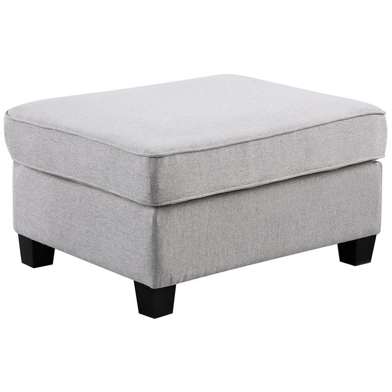 Devion Furniture Polyester Fabric U-Shaped Sectional Sofa in Light Gray