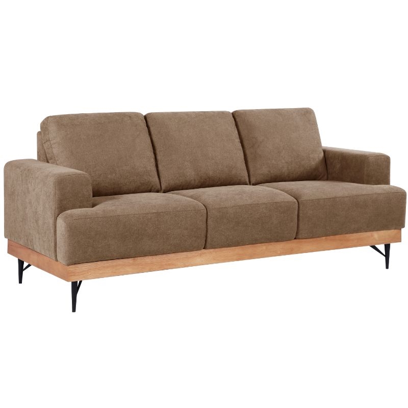 Devion Furniture 3 Seater Modern Fabric Sofa in Brown - DV7004 S