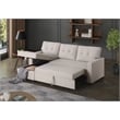 Devion Furniture Polyester Fabric Reversible Sleeper Sectional Sofa-Beige