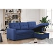 Devion Furniture Polyester Fabric Reversible Sleeper Sectional Sofa-Blue