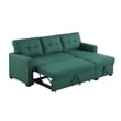 Devion Furniture Polyester Fabric Reversible Sleeper Sectional Sofa-Green