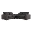 123.24'' Fabric Square Arm Modular Reversible Sectional Sofa & Ottoman-Dark Gray