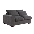 Reversible Modular Sectional Fabric Sofa With Two Ottoman-Dark Gray