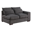 Reversible Modular Sectional Fabric Sofa With Two Ottoman-Dark Gray