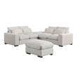 Reversible Modular Sectional Fabric Sofa With Two Ottoman-Beige