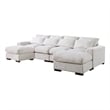 Reversible Modular Sectional Fabric Sofa With Two Ottoman-Beige