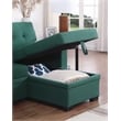 Fabric Reversible Modern Side Compartment Sleeper Sectional Sofa Bed-Green