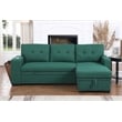 Fabric Reversible Modern Side Compartment Sleeper Sectional Sofa Bed-Green