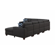 Devion Furniture 7-Piece Upholstered Modern Fabric Sectional in Dark Gray
