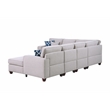 Devion Furniture 7-Piece Upholstered Modern Fabric Sectional in Light Gray