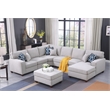 Devion Furniture 7-Piece Upholstered Modern Fabric Sectional in Light Gray