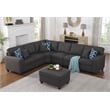 Devion Furniture 7-Piece Upholstered Fabric Sectional with Ottoman in Gray