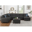 Devion Furniture 8-Piece Upholstered Fabric Sectional with Chaise in Dark Gray