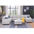 Devion Furniture 8-Piece Upholstered Fabric Sectional with Chaise in Light Gray