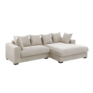 devion furniture l-shaped fabric upholstered corduroy sectional sofa with chaise